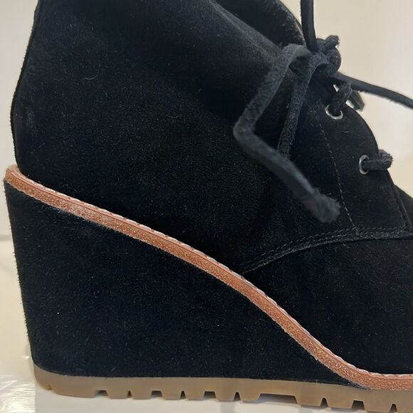 Coach Karson Black Suede Wedge Bootie Size 6 - Picture 5 of 14